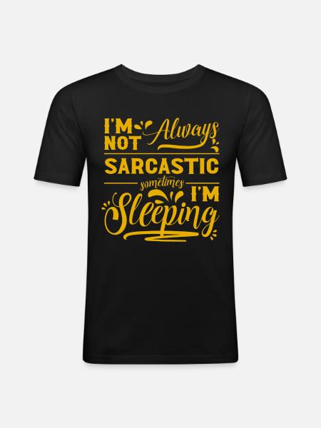 Schläfer Langschläfer Faul - Männer Slim Fit T-Shirt - Schwarz
