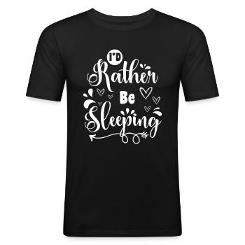 Sleeping, dreaming, relaxing, sleepyhead - Men's Slim Fit T-Shirt - black - Front - Nik (191cm)
