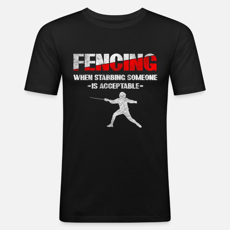 Fechtsport Duell - Männer Slim Fit T-Shirt - Schwarz