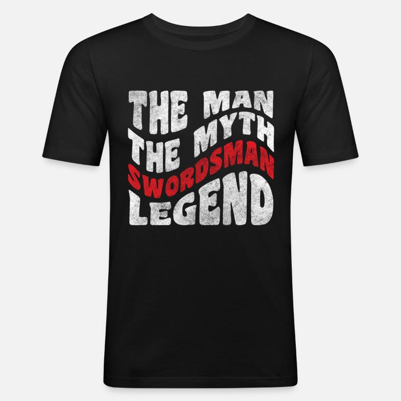 Schwert Duell Kendo Säbel - Männer Slim Fit T-Shirt - Schwarz