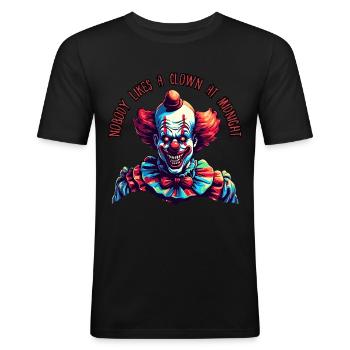 Nobody likes a clown at midnight - Men's Slim Fit T-Shirt - black - Front - Nik (191cm)