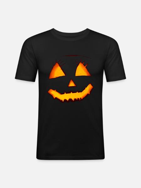 Citrouille Halloween - T-shirt près du corps Homme - noir