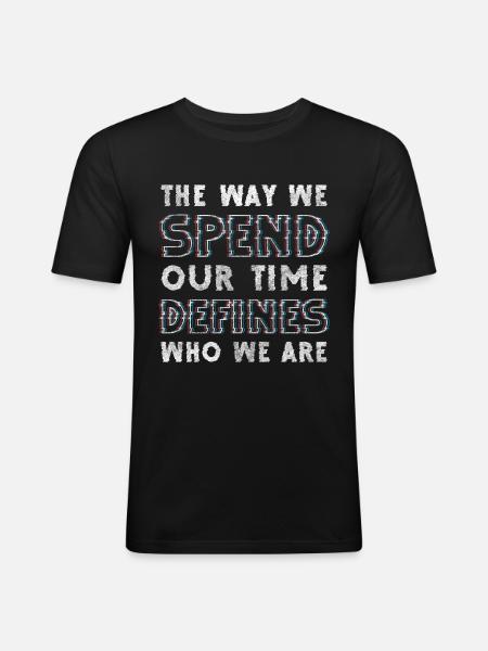 Hourglass Lifetime Art Countdown - Men's Slim Fit T-Shirt - black