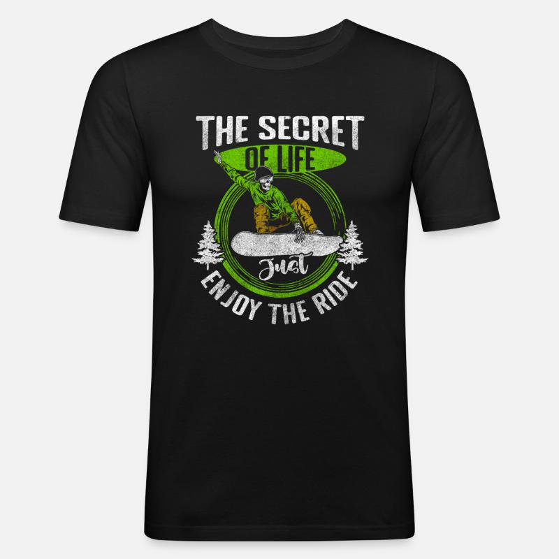 Snowboarder Board Tailgrab Sprung - Männer Slim Fit T-Shirt - Schwarz