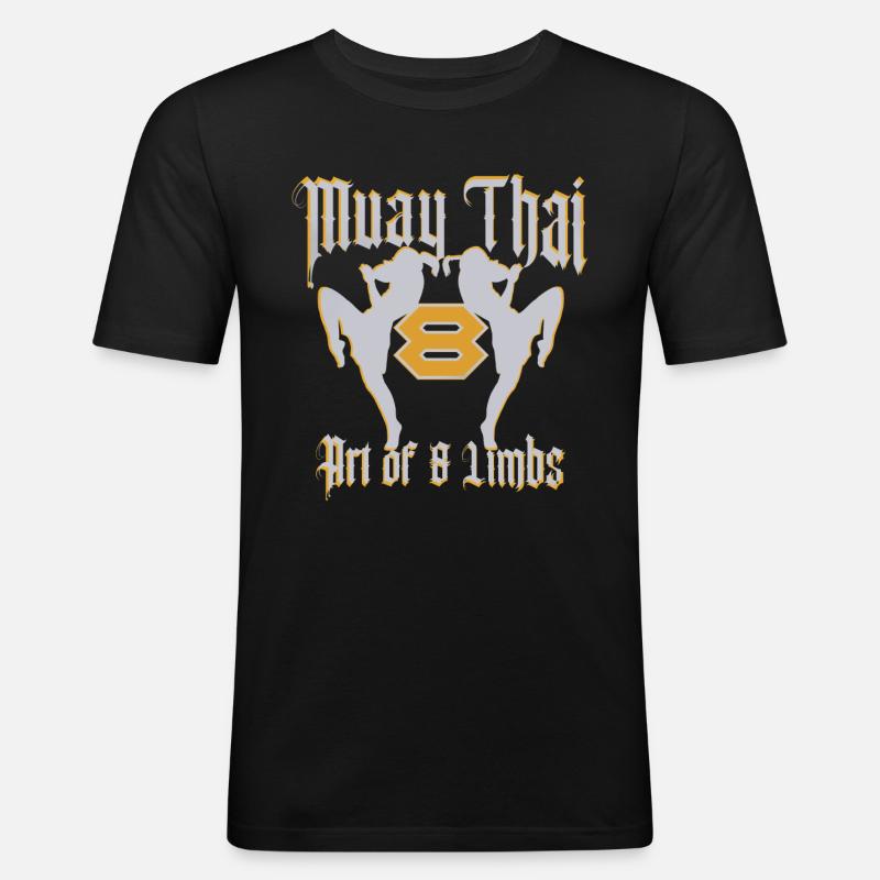 Muay Thai - Männer Slim Fit T-Shirt - Schwarz