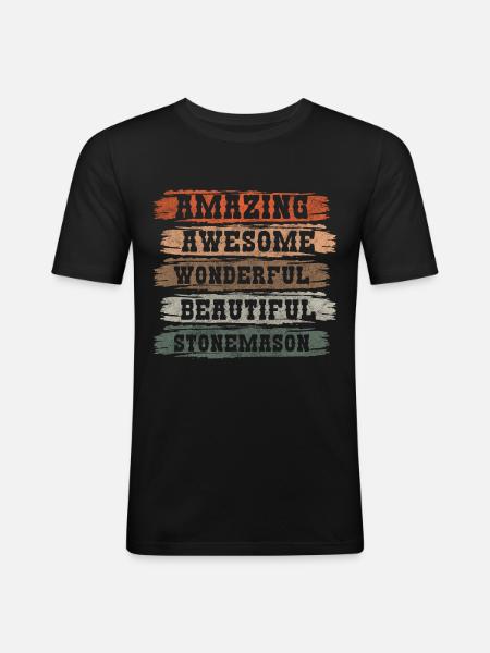 Stonemason Work Craft Craftsman - Men's Slim Fit T-Shirt - black