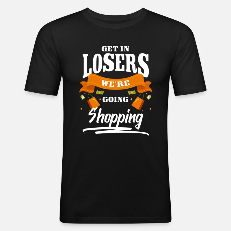 Einkauf Queen - Männer Slim Fit T-Shirt - Schwarz