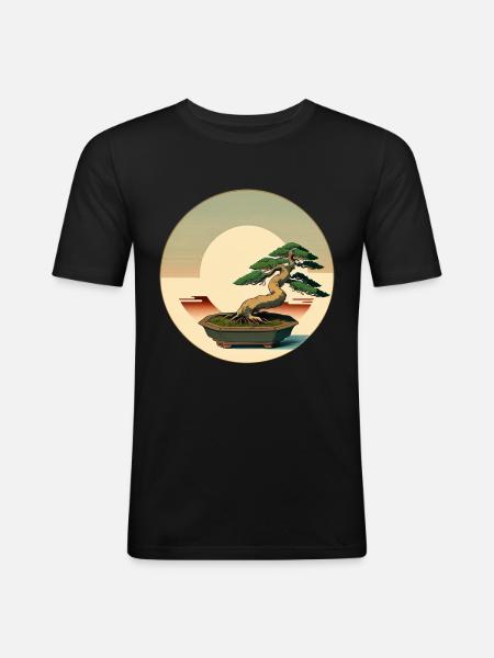 Elegant Bonsai - Men's Slim Fit T-Shirt - black