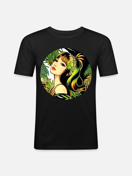 Femme Moderne Tropicale - T-shirt près du corps Homme - noir