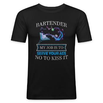 Bar Disko Getränke - Männer Slim Fit T-Shirt - Schwarz - Vorne - Nik (191cm)