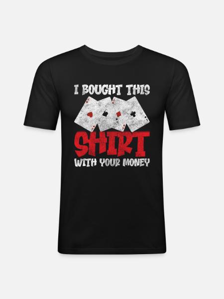 Player Casino Poker Skat - Men's Slim Fit T-Shirt - black