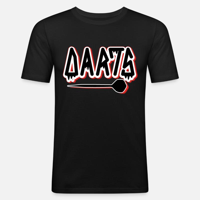 Darts - Männer Slim Fit T-Shirt - Schwarz