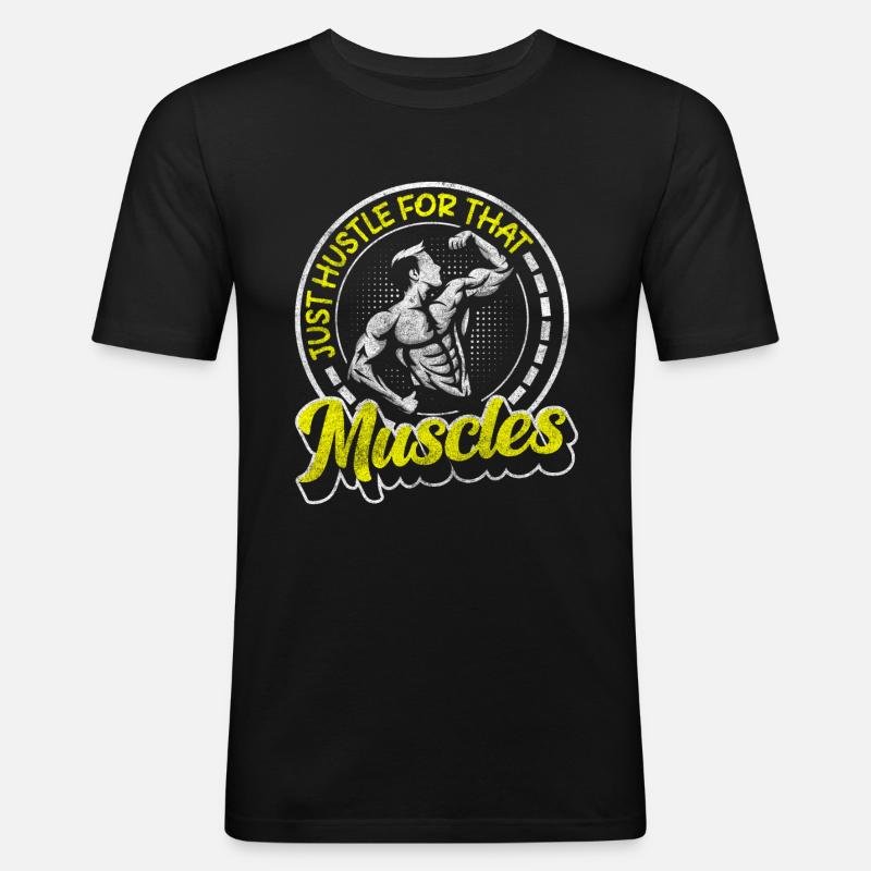 Trainer Muscles Pumper Studio - Men's Slim Fit T-Shirt - black