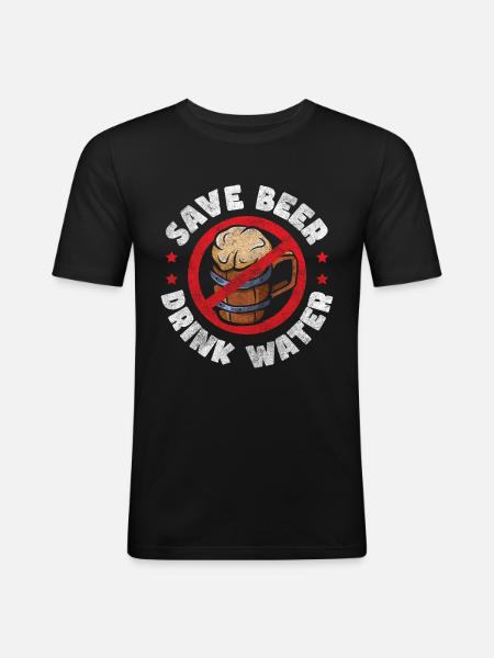 Beer Alcoholics Reason Motivation - Men's Slim Fit T-Shirt - black