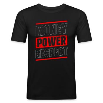 Reich Wohlstand Geschäft - Männer Slim Fit T-Shirt - Schwarz - Vorne - Nik (191cm)