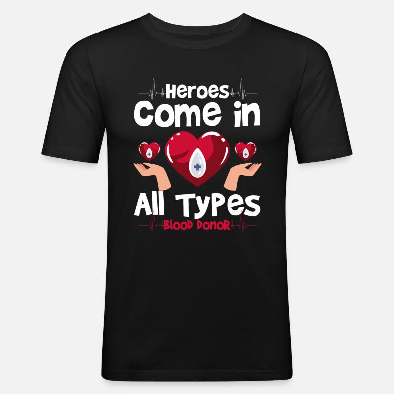 Blutspender Leben Gemeinsam - Männer Slim Fit T-Shirt - Schwarz