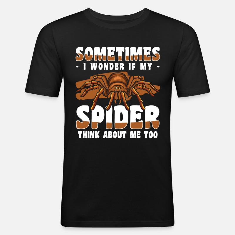 Spinnennetz Krabbeln - Männer Slim Fit T-Shirt - Schwarz