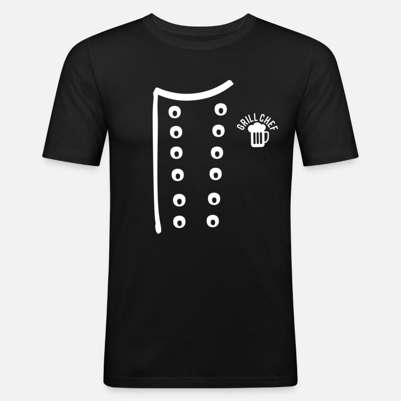 grill chef - Männer Slim Fit T-Shirt - Schwarz