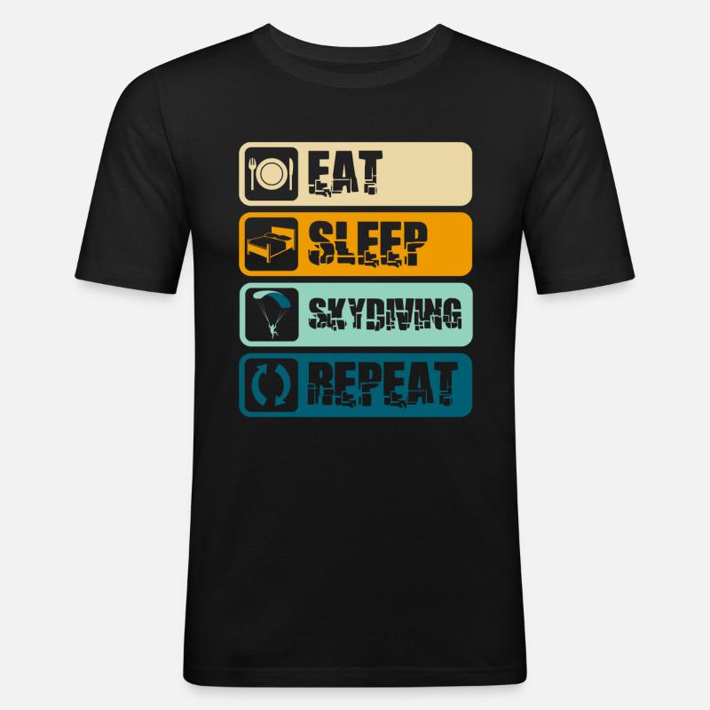 Skydiving Sky Freefall - Men's Slim Fit T-Shirt - black