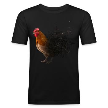 Chicken - Men's Slim Fit T-Shirt - black - Front - Nik (191cm)