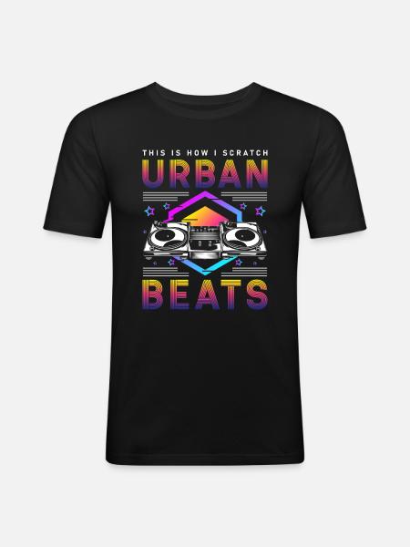 Disque vinyle Disco Rave - T-shirt près du corps Homme - noir