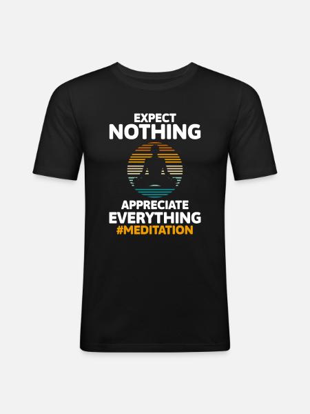 Yoga Buddhism Namaste Consciousness - Men's Slim Fit T-Shirt - black