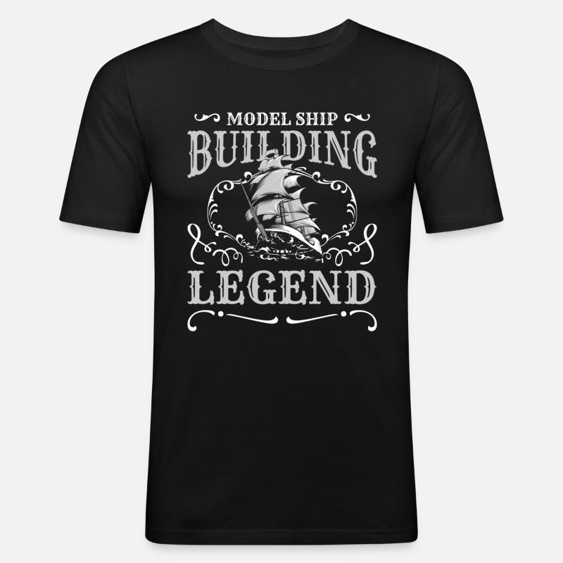 Maquette de bateau miniature télécommandée - T-shirt près du corps Homme - noir
