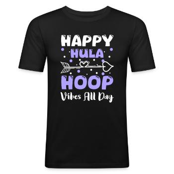 Hulahoop Abnehmen Spaß - Männer Slim Fit T-Shirt - Schwarz - Vorne - Nik (191cm)