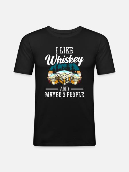 Schnapps Waiter Bar - Men's Slim Fit T-Shirt - black