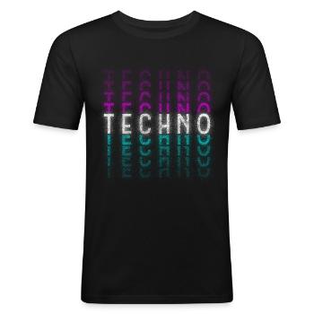Techno Festival Dubstep Jumpstyle - Männer Slim Fit T-Shirt - Schwarz - Vorne - Nik (191cm)