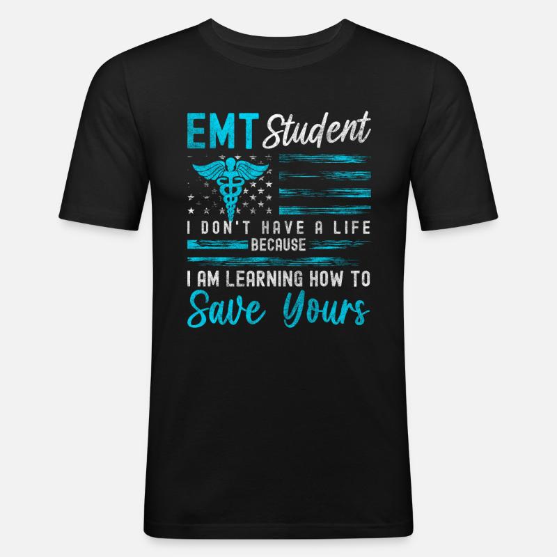 Student Uni Computer Lehrer - Männer Slim Fit T-Shirt - Schwarz