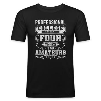 Examen de fin d’études - T-shirt près du corps Homme - noir - Devant - Nik (191cm)