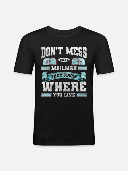 Postman Delivery Postman Messenger - Men's Slim Fit T-Shirt - black