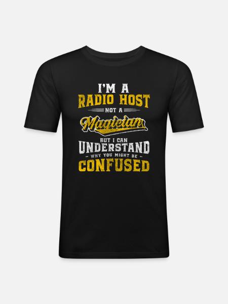 Presenter Show Radio Wave Announcement - Men's Slim Fit T-Shirt - black
