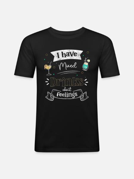 Bartender Beer Drinker Gin - Men's Slim Fit T-Shirt - black