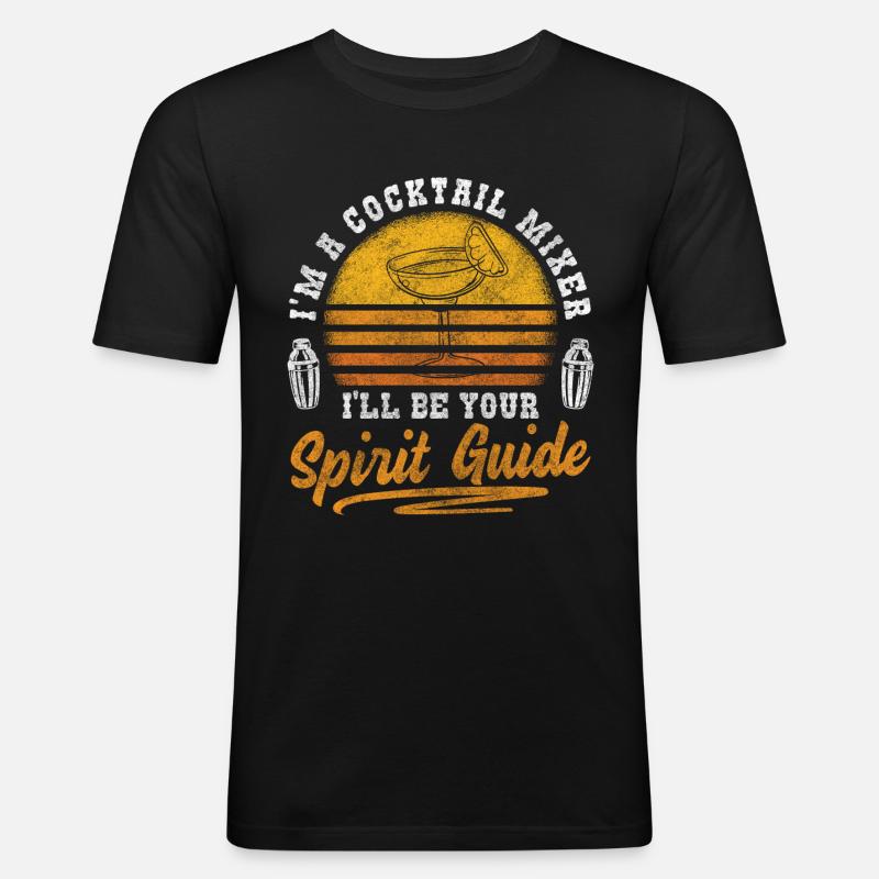Mixer Getränke Trinker Rum - Männer Slim Fit T-Shirt - Schwarz