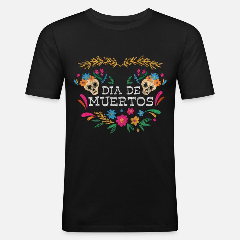 Mexico Solid Skeleton - Men's Slim Fit T-Shirt - black