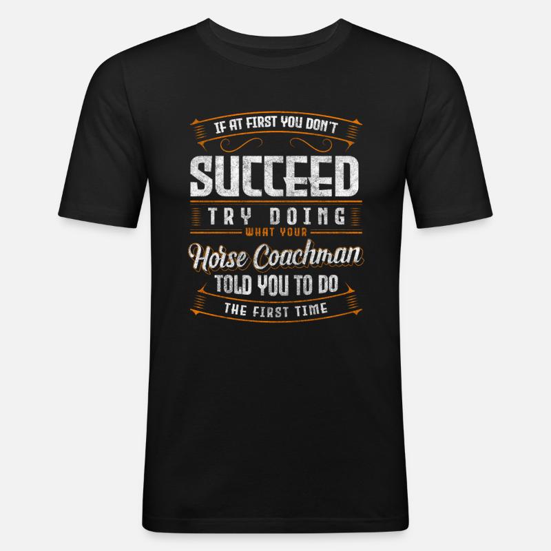 Pferdekutsche Hobby Wagen - Männer Slim Fit T-Shirt - Schwarz
