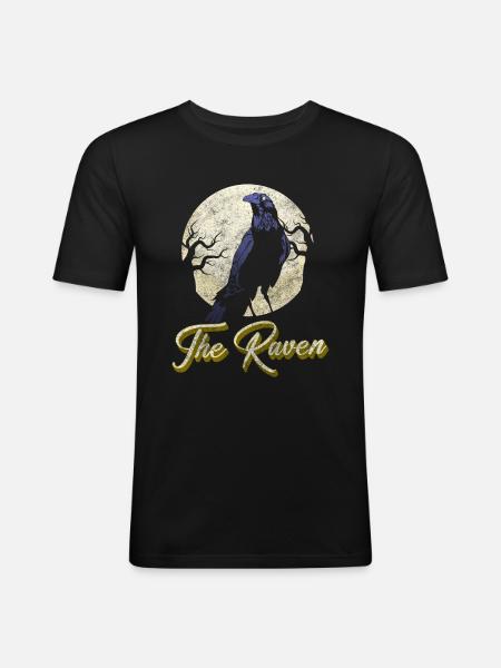 Krähe Nebelkrähe Wikinger Runen - Männer Slim Fit T-Shirt - Schwarz
