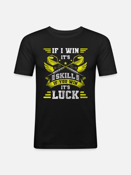 Dart Scheibe Bullseye Bier - Männer Slim Fit T-Shirt - Schwarz