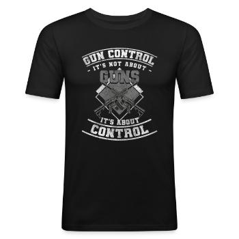 Gun Club Rifle Sports Club - Men's Slim Fit T-Shirt - black - Front - Nik (191cm)