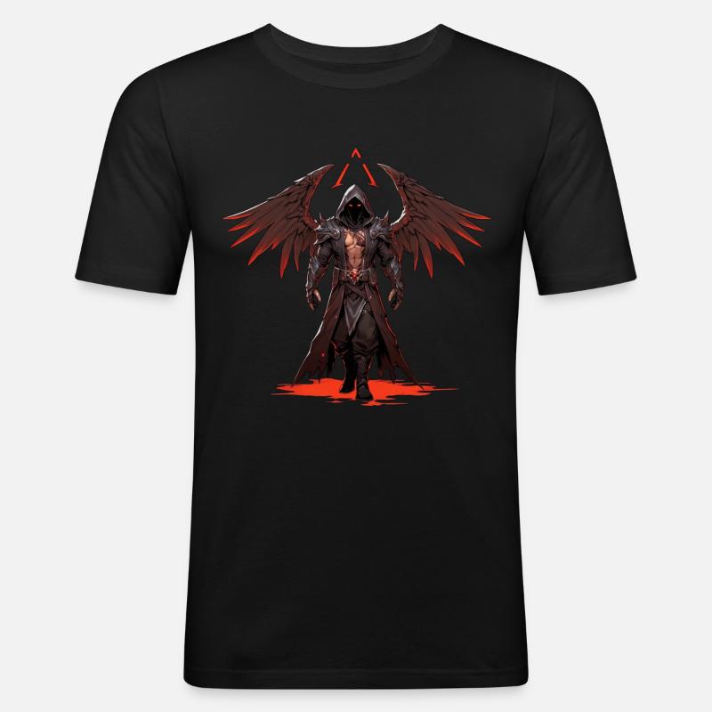 Todesengel - Männer Slim Fit T-Shirt - Schwarz