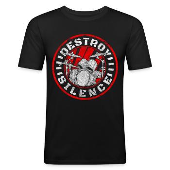 Rock Musik Band Gitarre Rock and Roll - Männer Slim Fit T-Shirt - Schwarz - Vorne - Nik (191cm)