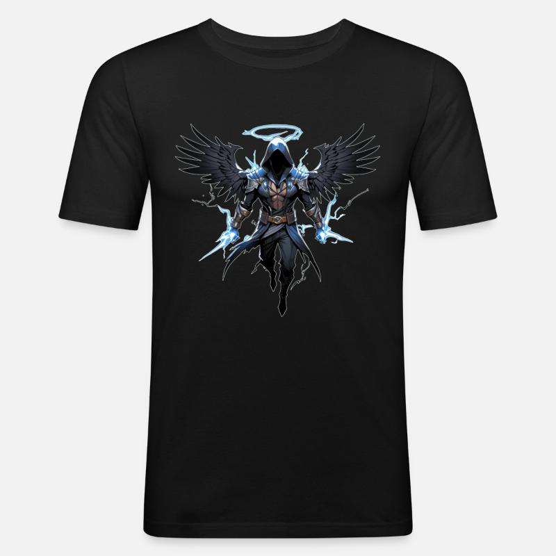 Todesengel - Männer Slim Fit T-Shirt - Schwarz