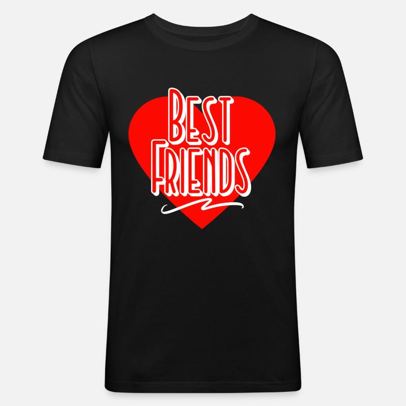 Migliori amici - Maglietta aderente da uomo - nero