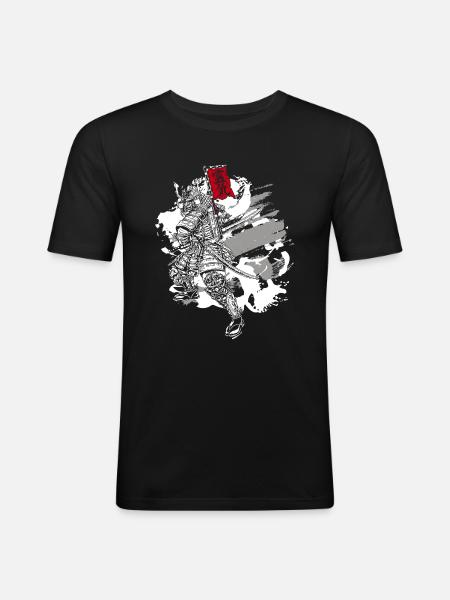 Orient Samurai Drawings Creature - Men's Slim Fit T-Shirt - black