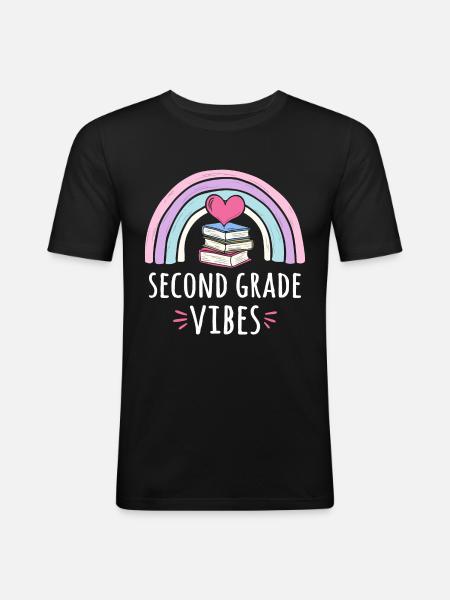 Second Grade Vibes - Men's Slim Fit T-Shirt - black