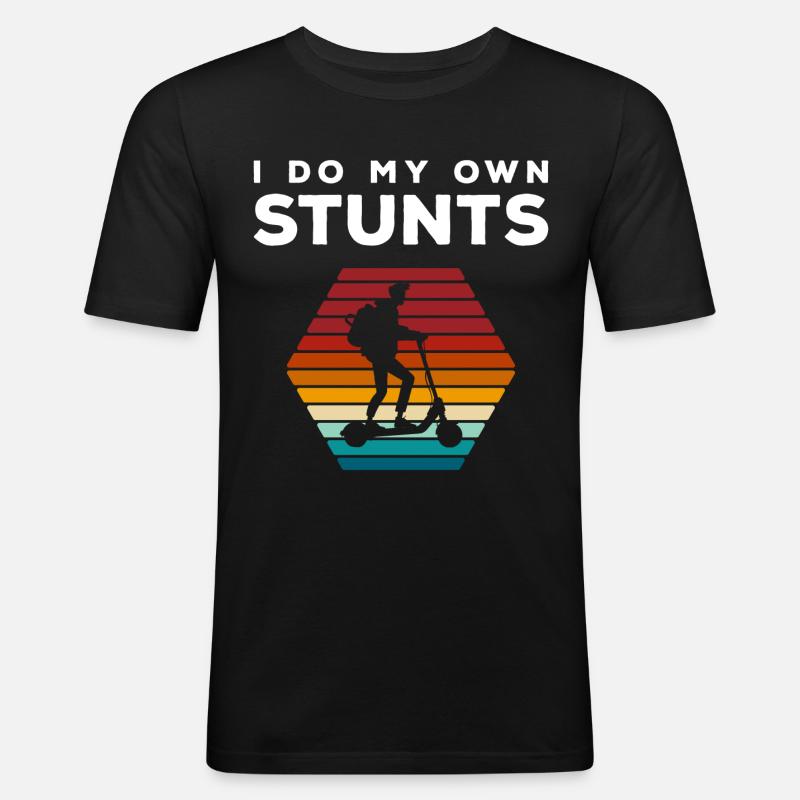 E-Scooter Strom Motor - Männer Slim Fit T-Shirt - Schwarz