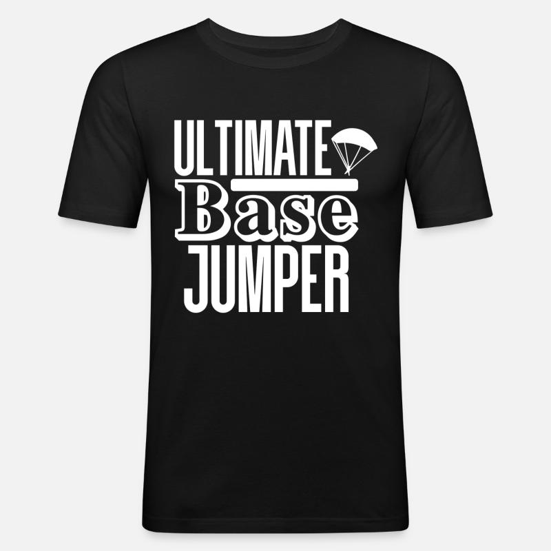 Base Jumping - Männer Slim Fit T-Shirt - Schwarz