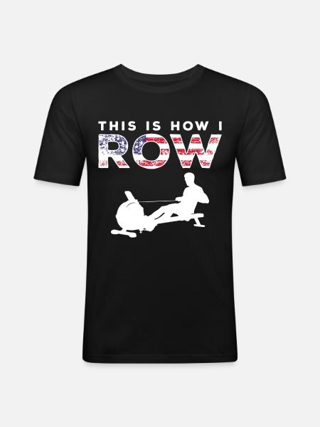 Rowing Machine Rower - Men's Slim Fit T-Shirt - black